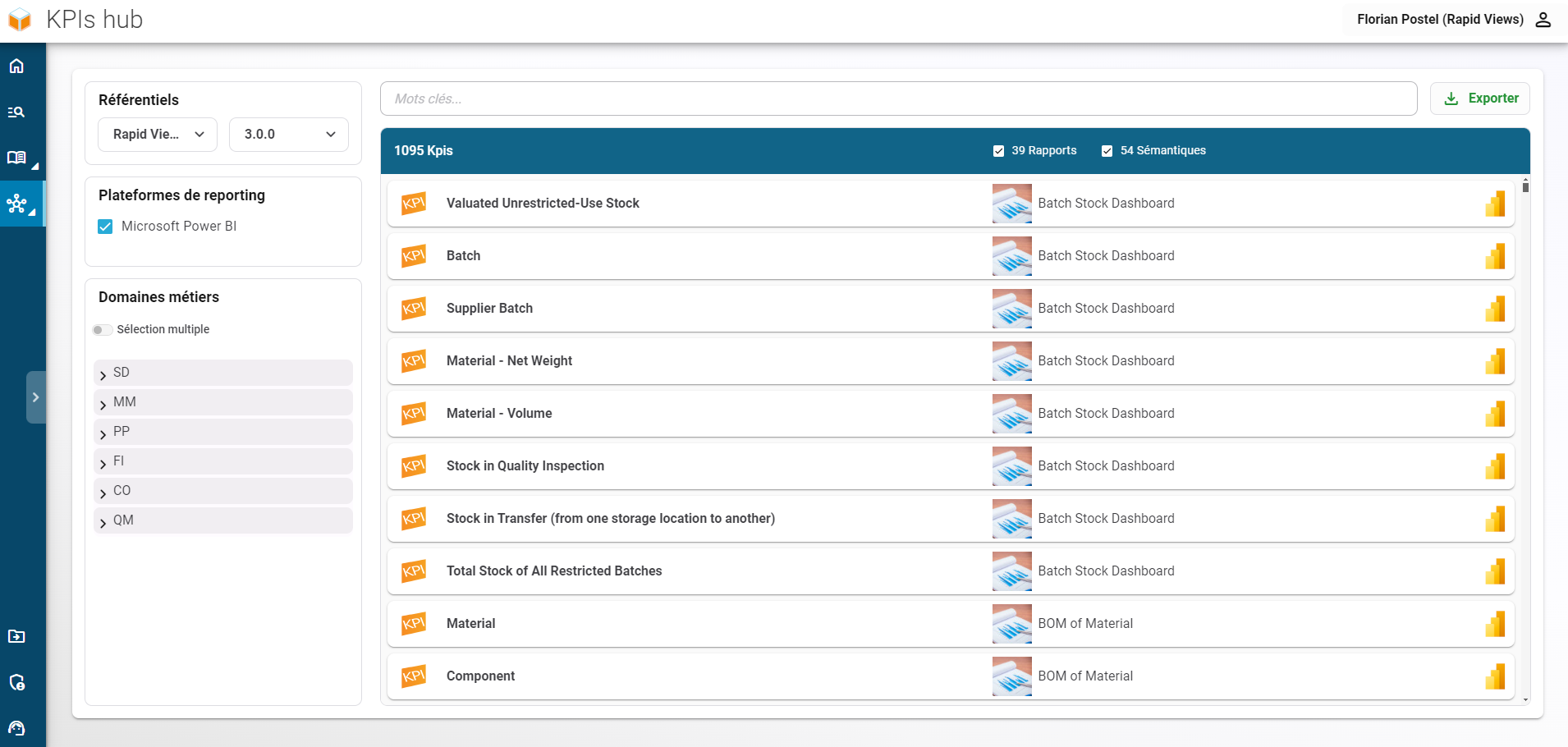 KPI Hub Home - Plateforme RapidViews