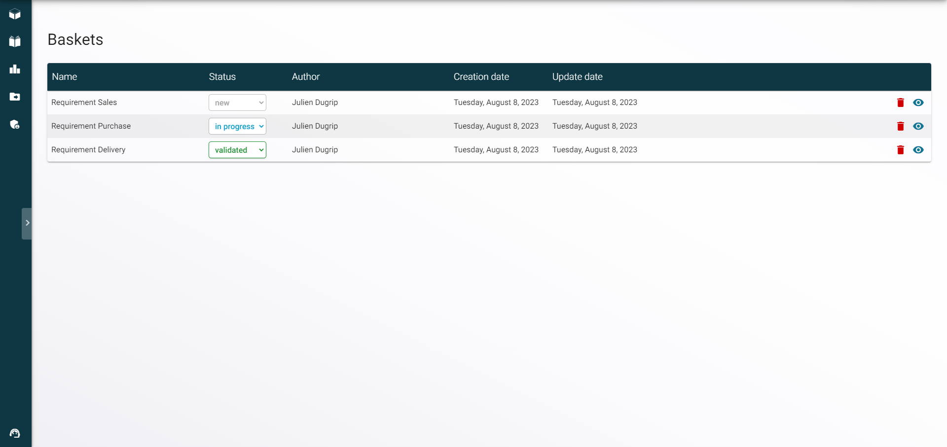 Interface du Wizard Analytics de RapidViews pour la conception intuitive de rapports SAP.